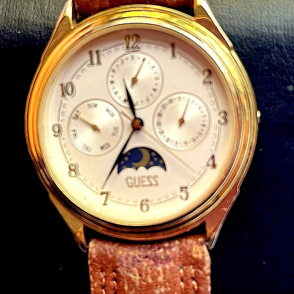 Guess Vintage Celestial Month Day Date Watch